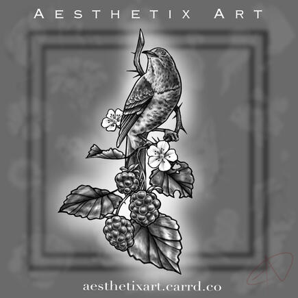 Bird, Brambles, and Blackberries