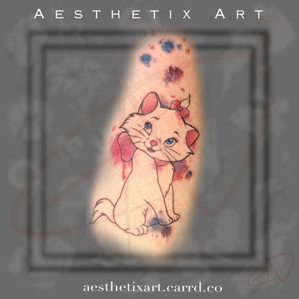 Marie from Aristocats with Watercolor